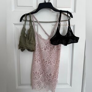 Victorias Secret lace lingerie lounge bra tops 3 for $30, ships discount today!